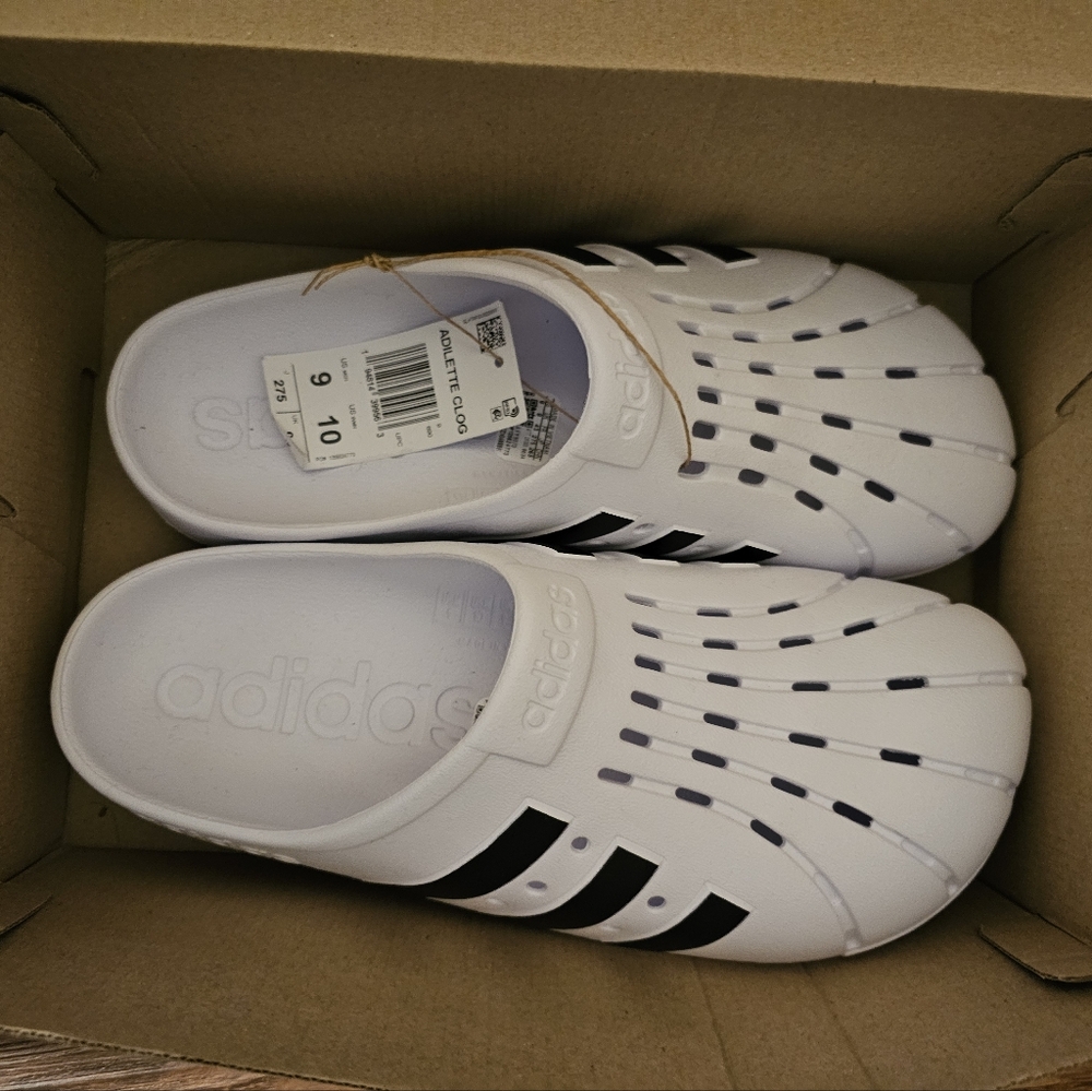 Adidas White and Black Water Shoes with Ventilation